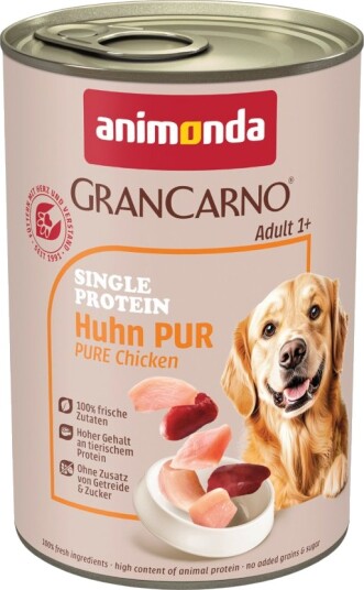 Sparepakke Animonda Grancarno Adult Single Protein 24 X 400 G Kylling Pur