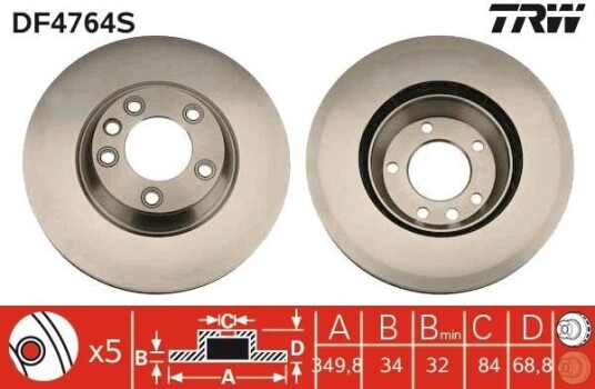 Bremseskive TRW DF4764S