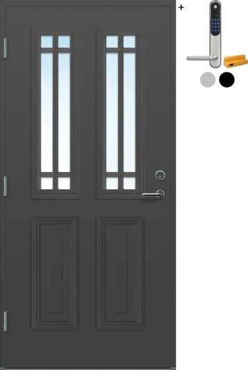 Ytterdør Bygg1 Mandal Thermoisolert med Yale Entrus BxH 90x200 Høyre, NCS S-7500-N, Mørk Grå, Yale Sølv Ytterdør Bygg1 Mandal Thermoisolert med Yale Entrus BxH 90x200 Høyre, NCS S-7500-N, Mørk Grå, Yale Sølv