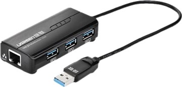Ugreen Hub 3 X Superspeed Usb 3.0 + 1 X 10/100/1000 Stasjonær