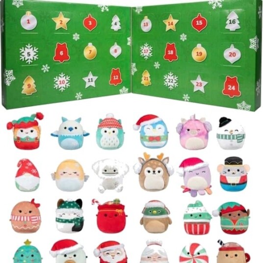 Micromallows Squishmallows 24 dagers adventskalender søt mini plysjleketøy nedtellingssett blått tema PVC blå