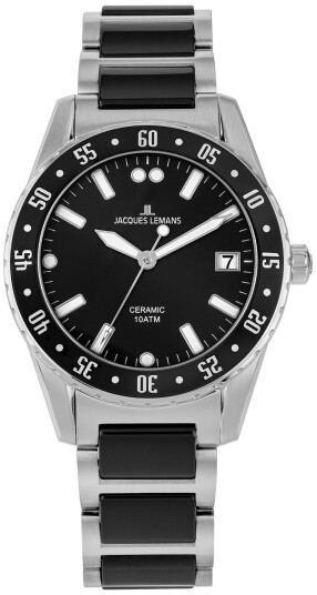 Jacques Lemans Herreklokke 42 10A Liverpool Sort/Keramik Ø42 mm
