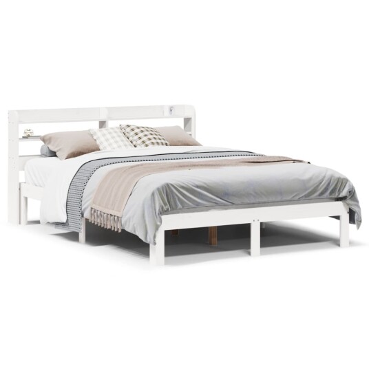  Sengeramme med hodegavl hvit 140x200 cm heltre furu 3306789