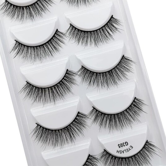 5 par falske øyevipper 3D faux mink G305 5 par falske øyevipper 3D faux mink G305