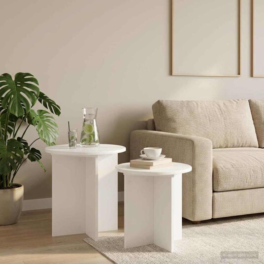 vidaXL Sidebordssett med lagring 2 pcs Konstruert tre