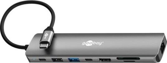 Goobay USB hub med USB USB C HDMI og RJ45 USB C hub 8 porter