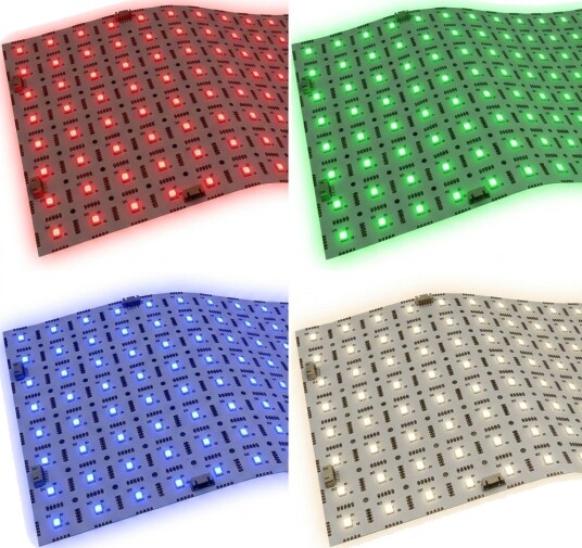 Foldbar LED Ark RGB+NW RA95 24V DC IP20 49x24cm 45W Kulør : RGB + Nøytral Hvit Foldbar LED Ark RGB+NW RA95 24V DC IP20 49x24cm 45W Kulør : RGB + Nøytral Hvit