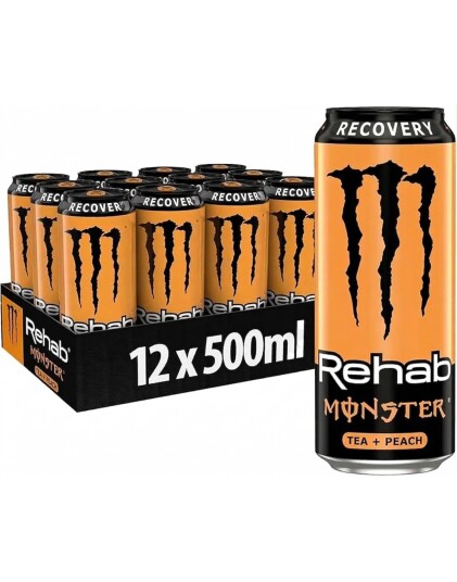 12 stk Monster Energy Rehab Peach Tea Energidrikk med Ferskentesmak Hel Eske 12 x 500 ml Tyskland 12 stk Monster Energy Rehab Peach Tea Energidrikk med Ferskentesmak Hel Eske 12 x 500 ml Tyskland