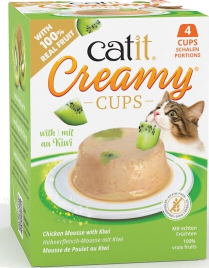Catit Creamy Cups Med Kiwi Kylling 4 X 25 G