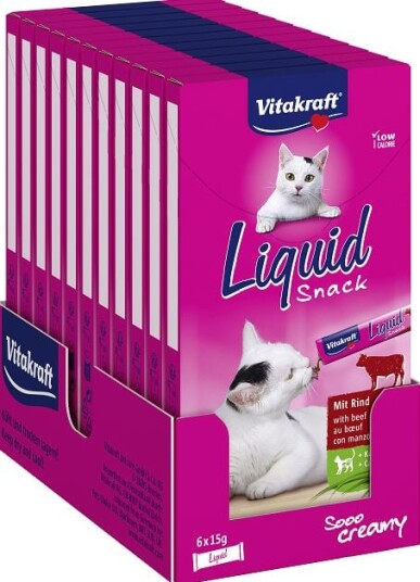 Vitakraft 11 X Liquid-Snack Beef + Cat Grass 90gCat (23521)
