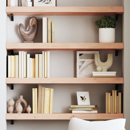 vidaXL Vegghylle 80x30x6 cm ubehandlet heltre eik