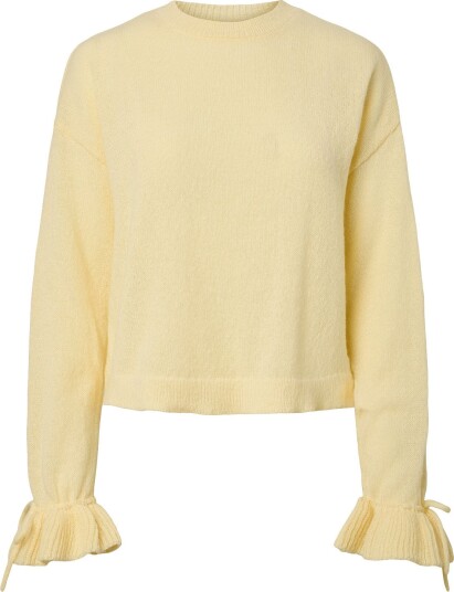 Pieces Pcfie Ls O Neck Tie Knit Pwp Bc FRENCH VANILLA XS