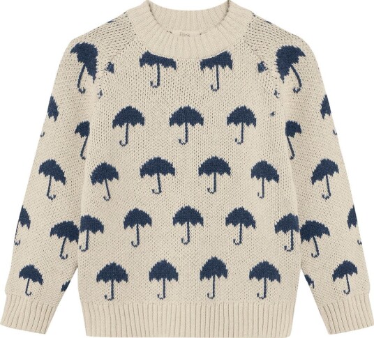 Fliink Genser   Janie   Bomull/Ull   Sandshell/Insignia Blue   Fliink   2 3 år (92 98)   Genser Beige Marineblå