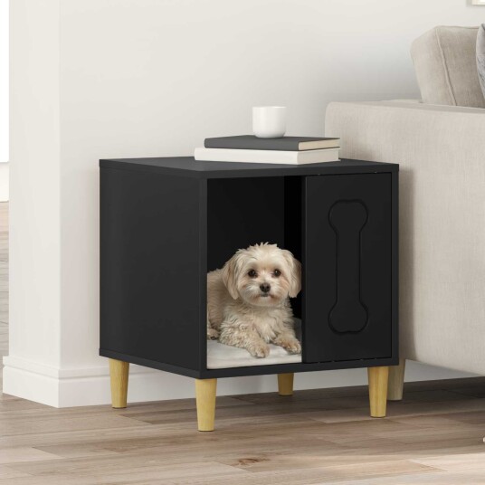Vidaxl Hundehus Svart 44 X 42 X 49 cm Konstruert Tre