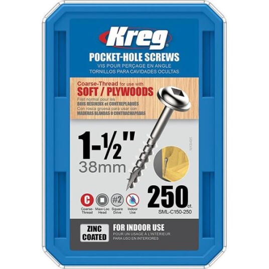 Kreg SML-C150-250 Skrue 38 mm 250-pakning Innfesting
