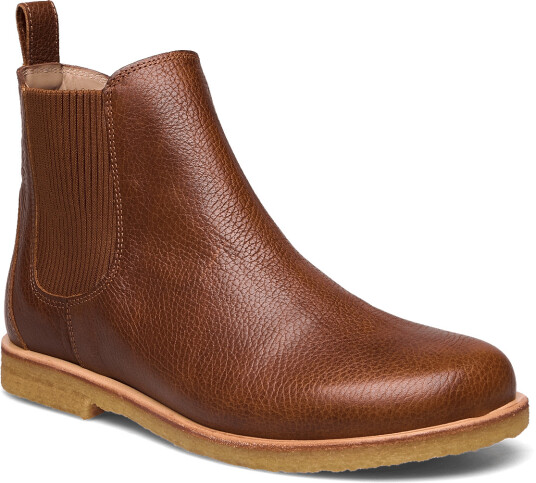 ANGULUS Booties Flat With Elastic Brown 37.5
