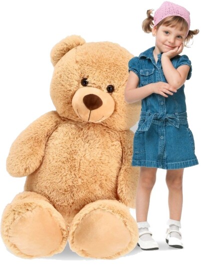 Lysebrun sittende kosebamse 100 cm Lysebrun sittende kosebamse 100 cm