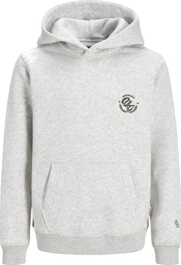 Jack & Jones Hettegenser - JorFrederiksberg - White Melange - Jack & Jones - 10 år (140) - Hettegenser Grå Grønn Hvit