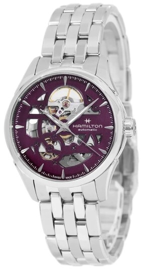 Hamilton Dameklokke H32265101 Jazzmaster Skeleton Lilla/Stål Ø36 mm
