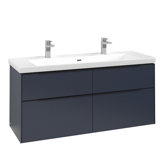 Villeroy & Boch  Subway 3.0 Servantskap m/4 skuffer 1272x576x478 mm Blå Matt