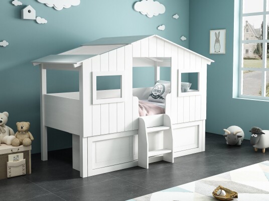 Kids House Factory Husseng Trehus 90×200 Hvit