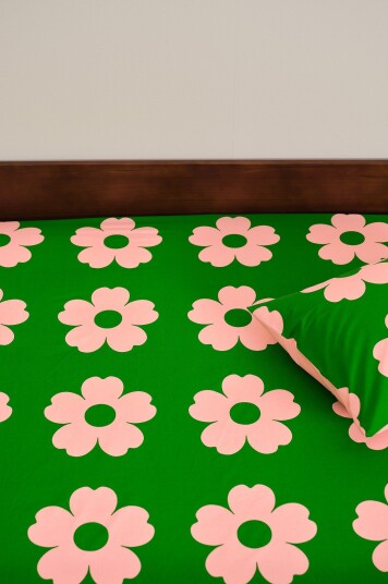Jotex Stretchlaken Grønn/rosa WERNER 22156340223