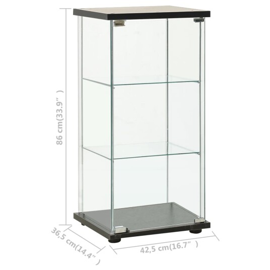 vidaXL Oppbevaringsskap herdet glass svart