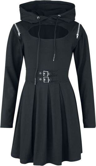 Chemical Black Goth Kort kjole Blackout kjole XS til 4XL Damer svart Chemical Black Goth Kort kjole Blackout kjole XS til 4XL Damer svart