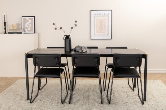 Venture Home Spisebord Pelle Med 6 stk Kenth Spisestol
