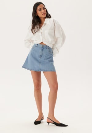 Pieces Pcabbi Mw A-shape Skirt Light Blue Denim L Pieces Pcabbi Mw A-shape Skirt Light Blue Denim L