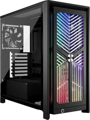 Corsair Frame 4000X RS Kabinett Midi Tower med Herdet Glass Svart Corsair Frame 4000X RS Kabinett Midi Tower med Herdet Glass Svart