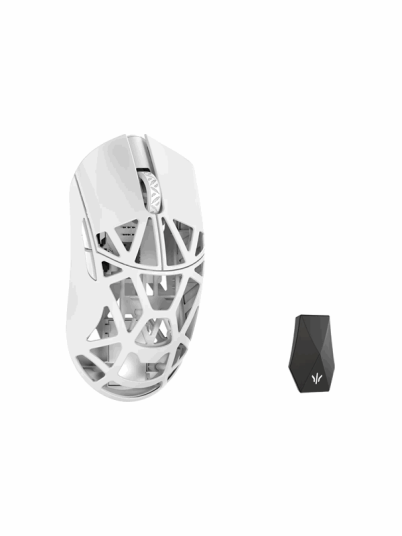 WLMouse Beast X Max Solid Side + Omron / Wireless 8K / Magnesium Gaming mus Optisk 5 Hvit MAX Milky White O SHIXIN