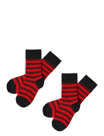 FUB 2-Pack Classic Stripe Socks - Red - 19/21 FUB 2-Pack Classic Stripe Socks - Red - 19/21