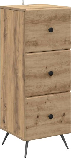 vidaXL Skuffeskap Artisan eik 33 x 34,5 x 90 cm Konstruert tre