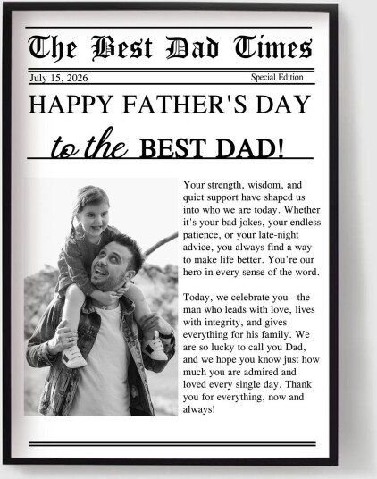 Personlig Plakat De Beste Pappa Tidene
