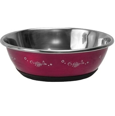 Katteskål Rustfri Antiskli Rosa