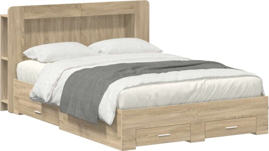 Sengeramme med oppbevaring Sonoma eik 150 x 200 cm Sengeramme med oppbevaring Sonoma eik 150 x 200 cm