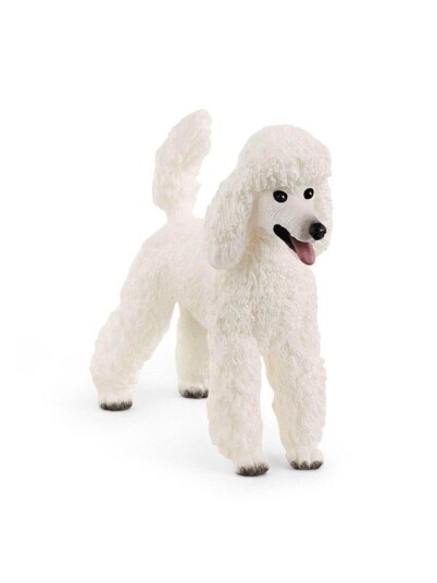Schleich Puddel figur i plast - Farm World, Hvit