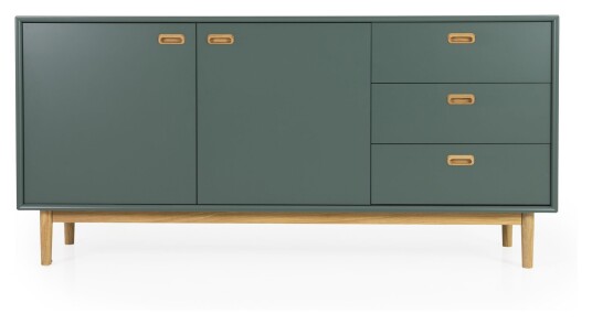 Tenzo Svea Skjenk 2 dør+3 skuffer, Forest Green/Eik Unoliving