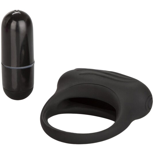 CalExotics Silicone Lovers Arouser Penisring Med Vibrator - Svart - Svart