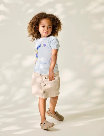 Kids Only Kmgbloom Ss Reg Printed Tee Jrs - Blue - 110 Kids Only Kmgbloom Ss Reg Printed Tee Jrs - Blue - 110