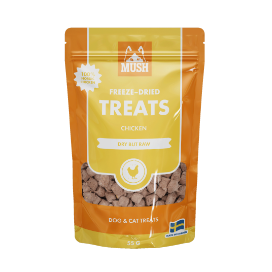 MUSH Kylling Frysetørket Hundegodteri 55g - Sunn Snacks for Hund MUSH Kylling Frysetørket Hundegodteri 55g - Sunn Snacks for Hund