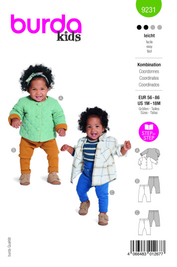 Burda 9231 - Jakke & Bukse EUR: 56-86, US: 1M-18M