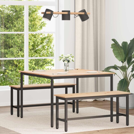 vidaXL Spisebord Naturlig 110 x 110 x 75 cm Massiv furu