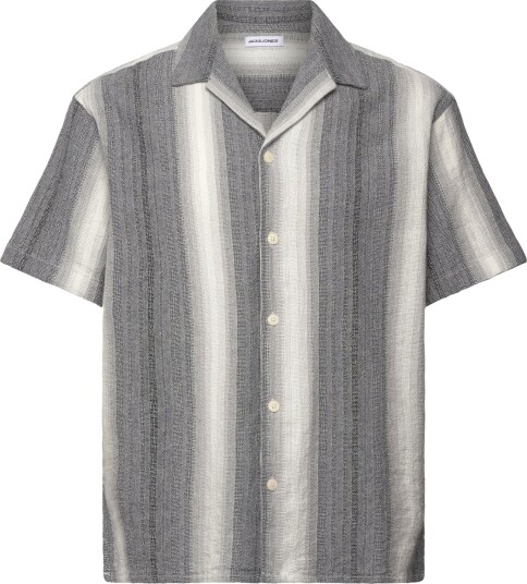 Jack & Jones Jjalvaro Dobby Resort Shirt Ss   Grey   XL
