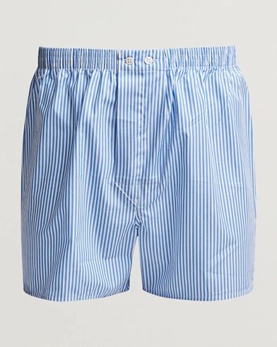 Derek Rose Classic Fit Cotton Boxer Shorts Blue Stripe