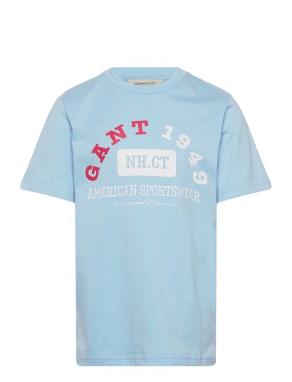 Gant Kids American Sportswear Graphic Ss T Shirt Blue 164