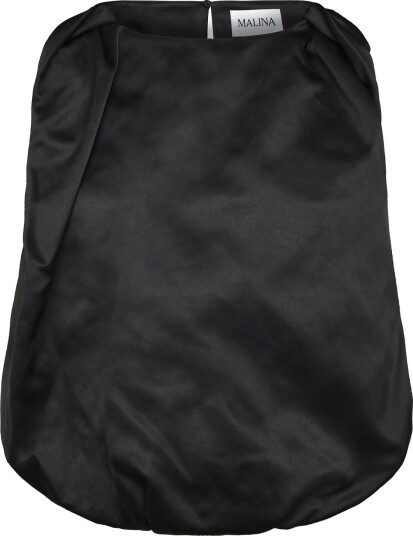 Malina Valentina Knotted Shoulder Satin Top   Black   38