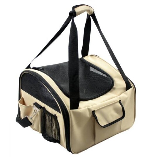 Beige Lite 2-I-1 Bilsete Og Bærebag Til Hund