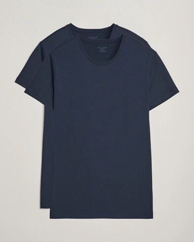 Falke 2 Pack Cotton Crew Neck T Shirt Midnight